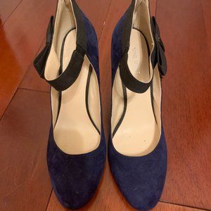 Navy Blue Heels with Bow